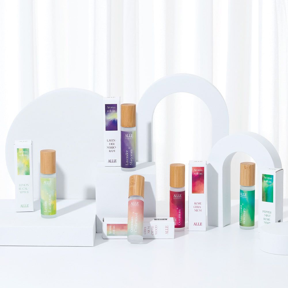 [ALLE] Aromatherapy Roll-On 10ml 1+1 – 100% Plant-Based Oils | 10 Calming Blends with Jojoba & Pure Essential Oils - Made in KOREA